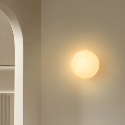 Pietra Luma | Ronde glazen wandlamp met warmwit LED-licht