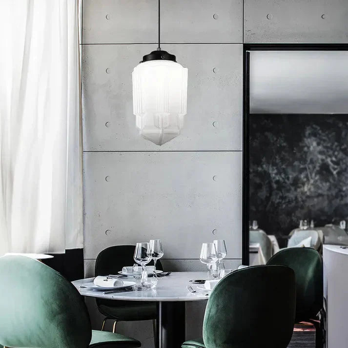 Lunara | Geometrische melkglas hanglamp in wit