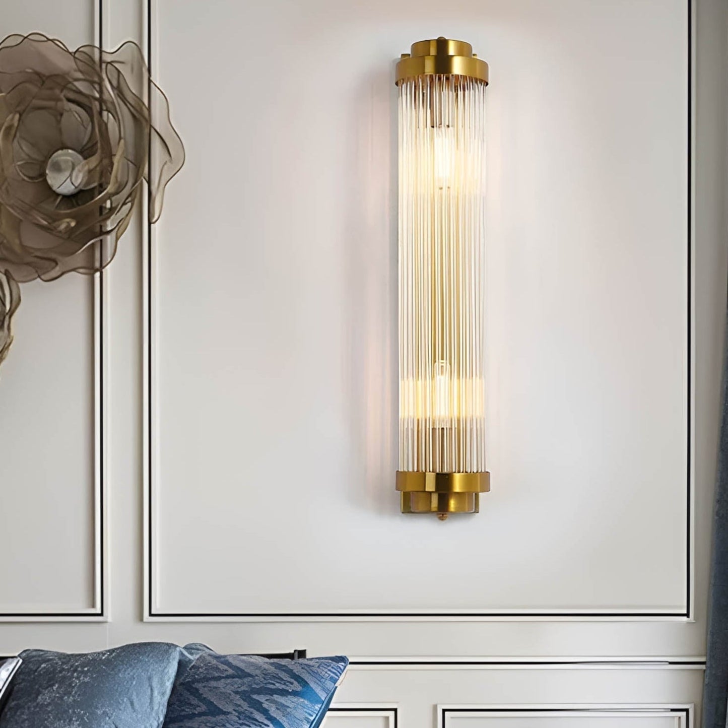 Kristall wandlamp goudglans – luxe wandlamp met kristallen en gouden afwerking