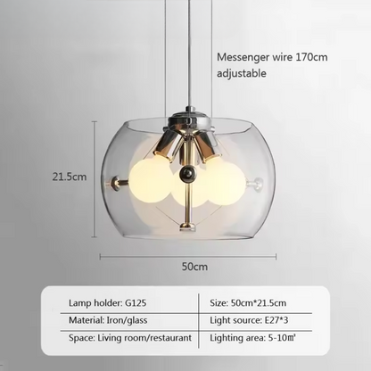 Aurion | Moderne glazen LED-hanglamp voor keuken, woonkamer en eetkamer