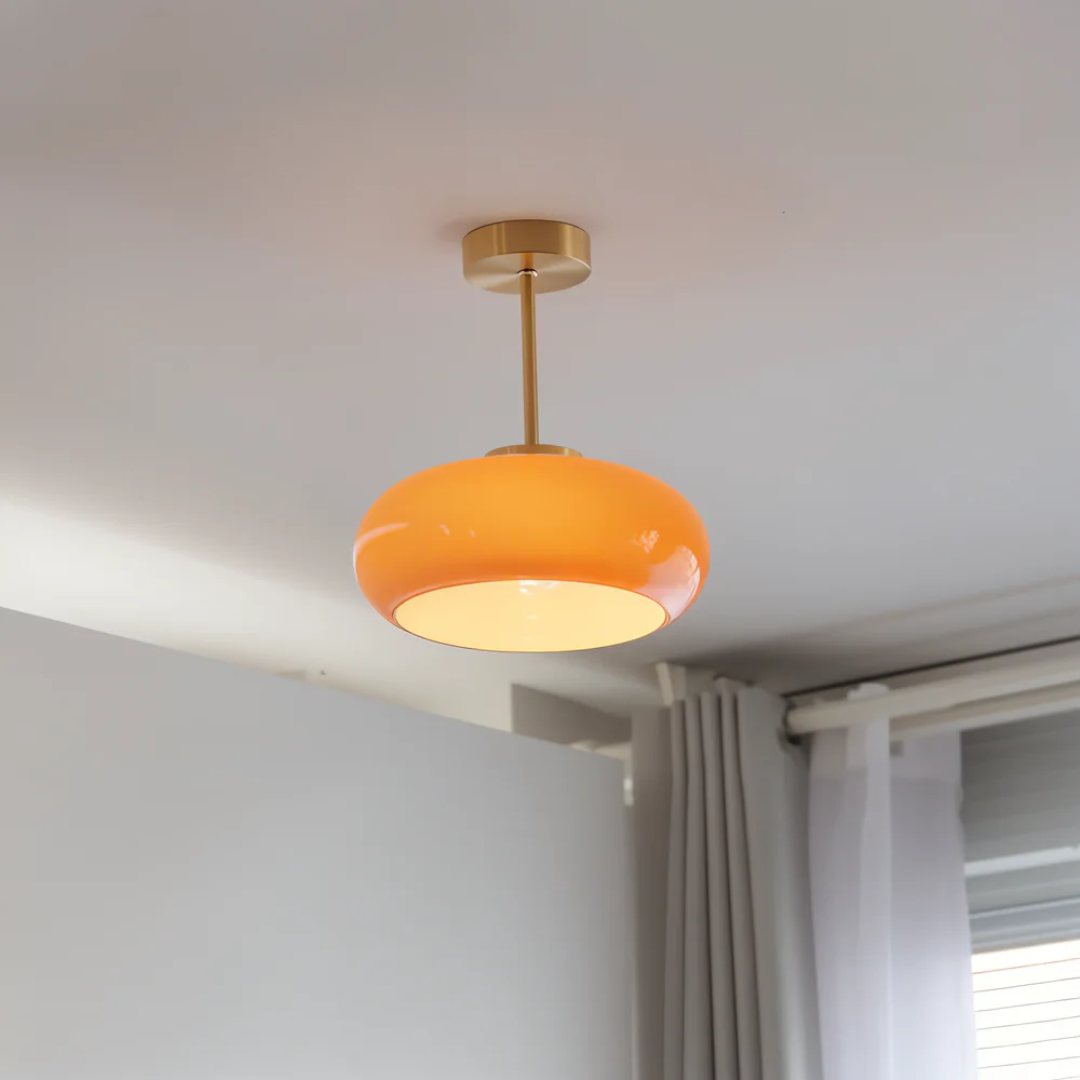 Flixar Elve | Gele plafondlamp in retrodesign