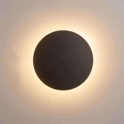 Hadro Arc | Ronde LED wandlamp in zwart-goud voor binnenruimtes