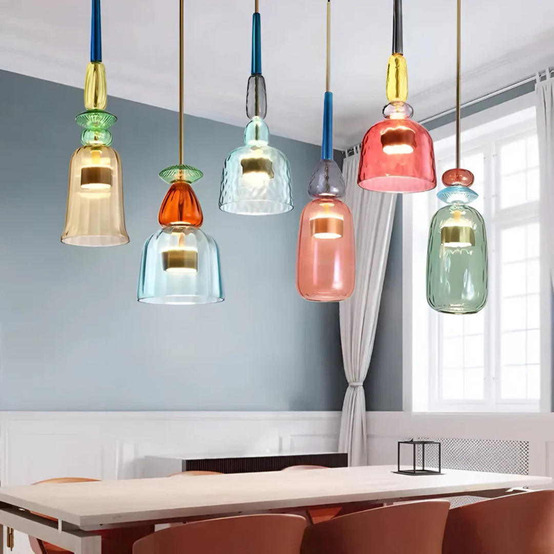 Solira Macaron | Gekleurde glazen hanglamp in Scandinavische stijl