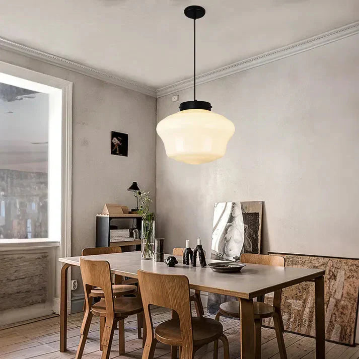 Lunara | Geometrische melkglas hanglamp in wit