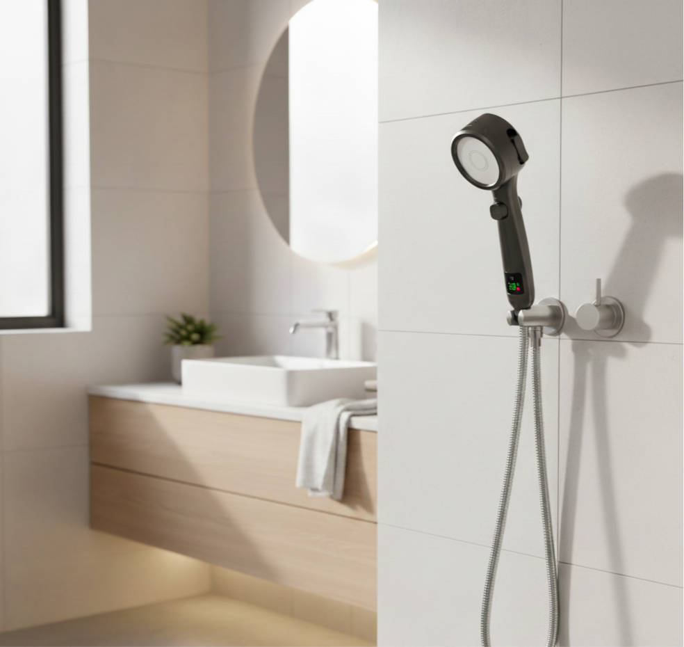 HydroSense Flow | LED-douchekop met filter & temperatuurweergave