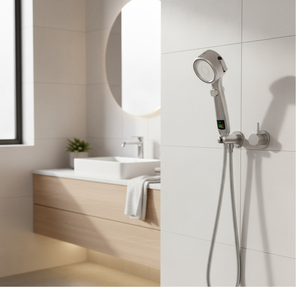 HydroSense Flow | LED-douchekop met filter & temperatuurweergave