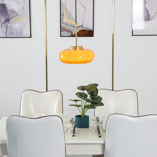 Haelion | glazen hanglamp in broodvorm met E27-fitting