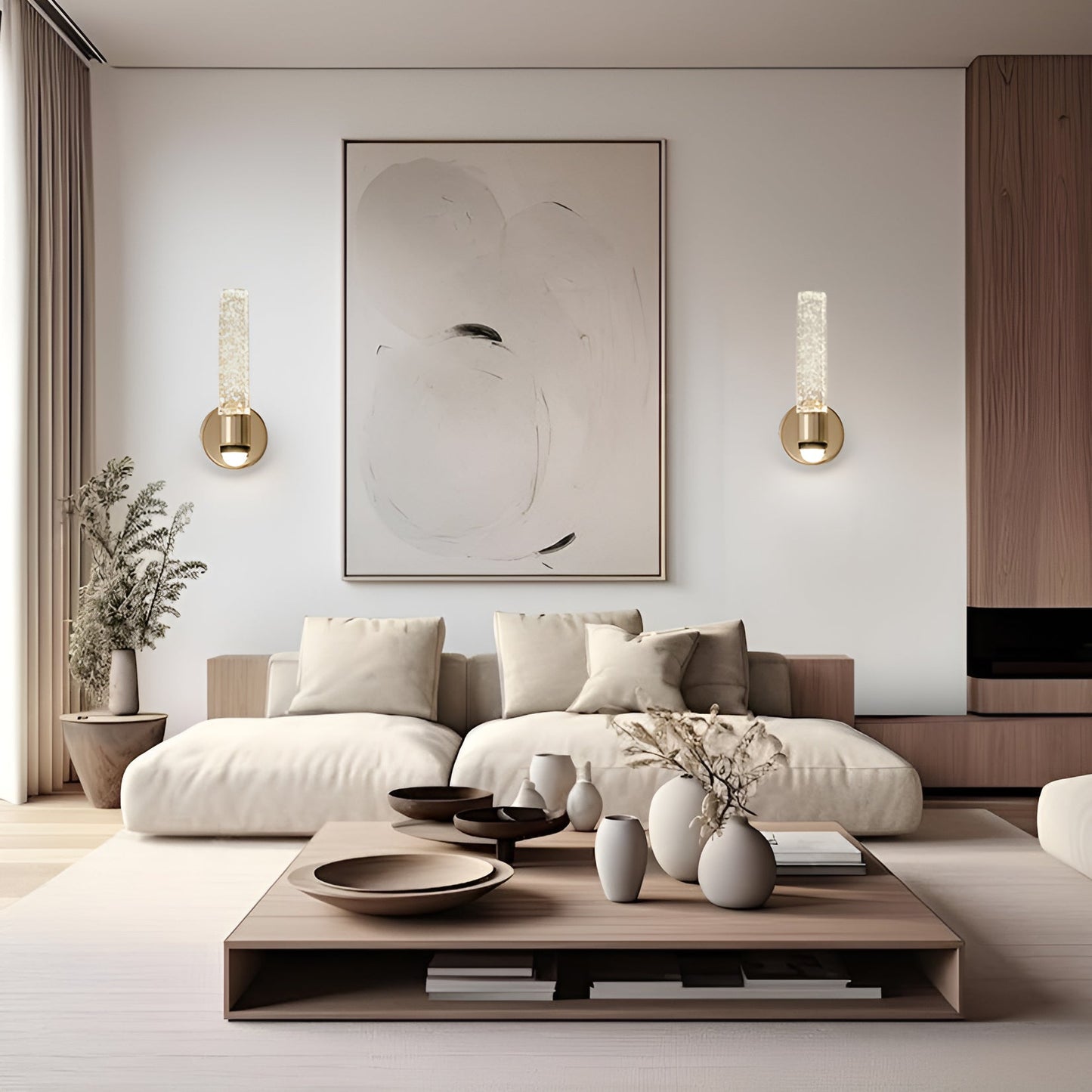 Kristallen wandlamp – glamoureuze wandlamp met bolglas en metalen frame