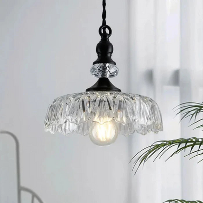 Aelius – Retro glazen hanglamp (Ø24 cm) met metalen accenten voor eetkamer & keuken