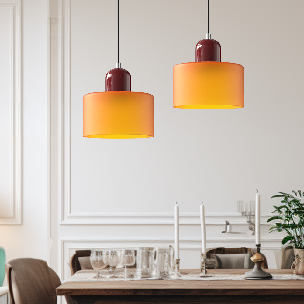 Bauhaus bolvormige glazen hanglamp | tijdloos design | glas & metaal | E27 fitting