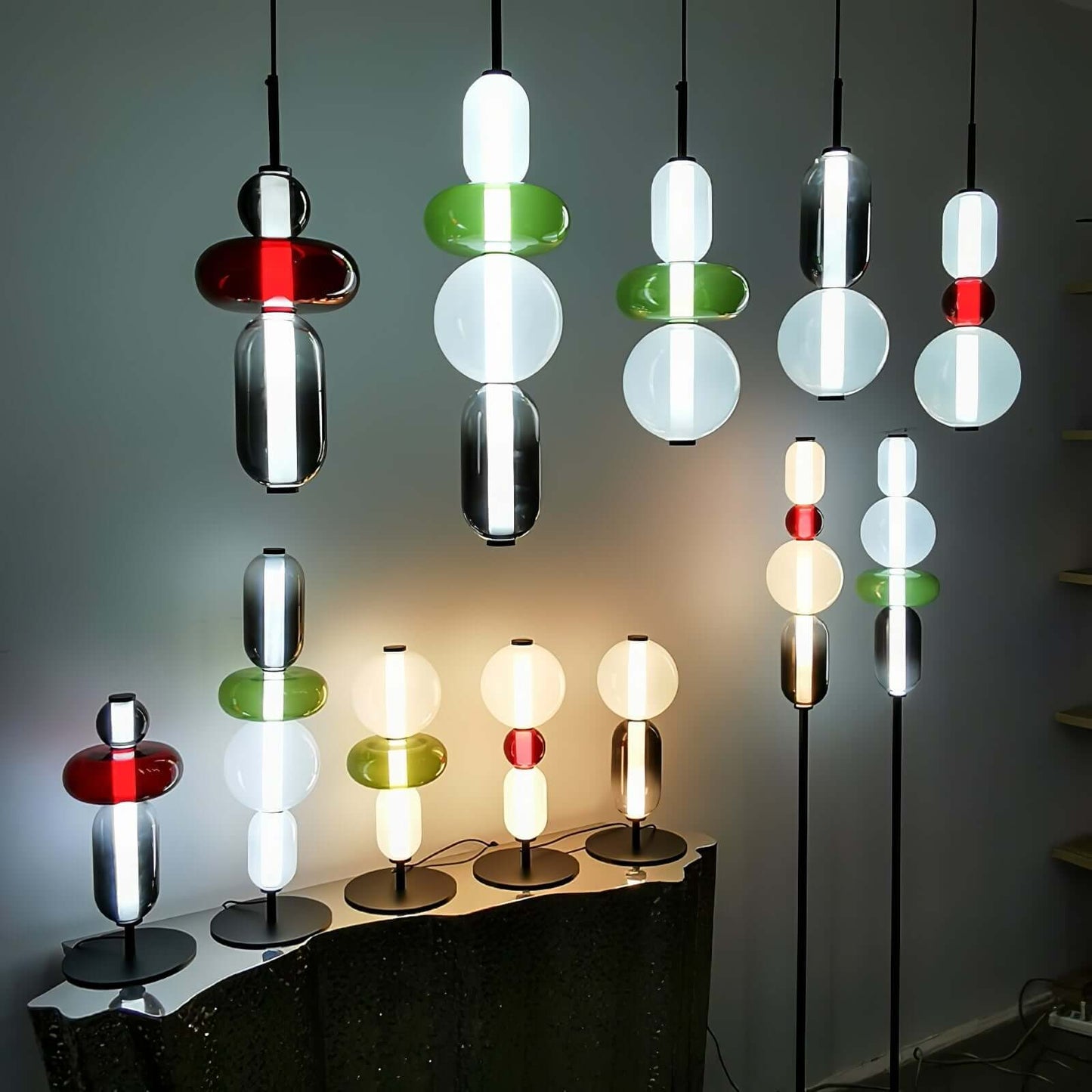Elegante design hanglamp – moderne gekleurde glas