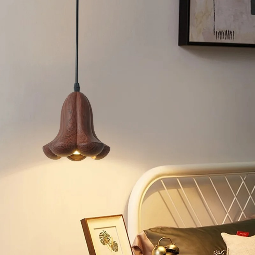 NordLume lamp | moderne hanglamp van walnotenhout in bruin, Scandinavische stijl