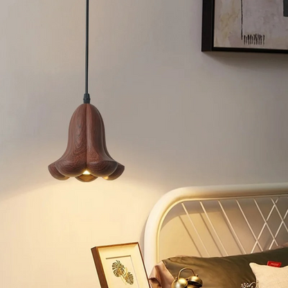 NordLume lamp | moderne hanglamp van walnotenhout in bruin, Scandinavische stijl
