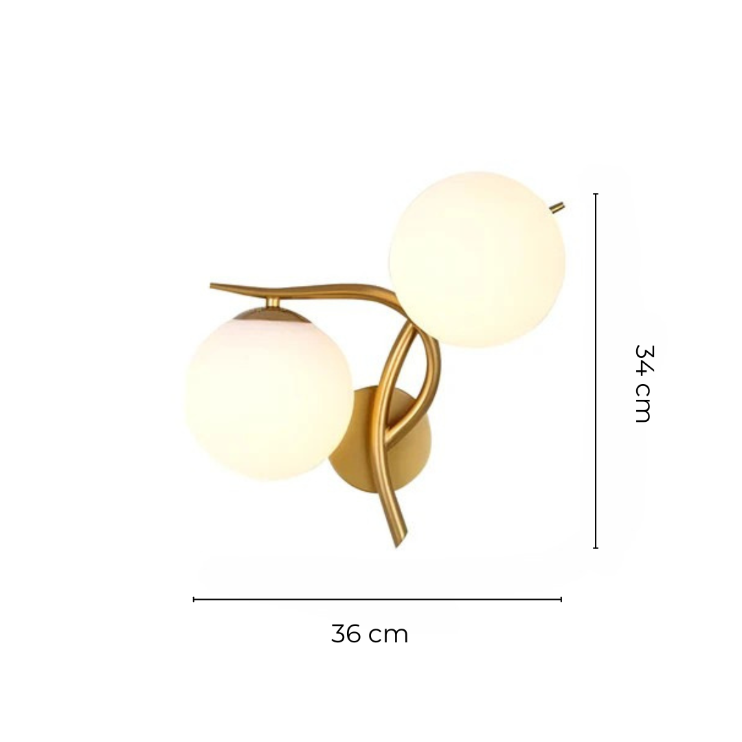 Scandinavische wandlamp | Elegante binnenverlichting | Warm licht | Glas & koper