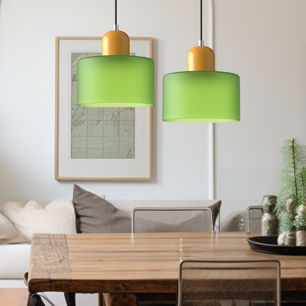 Bauhaus bolvormige glazen hanglamp | tijdloos design | glas & metaal | E27 fitting