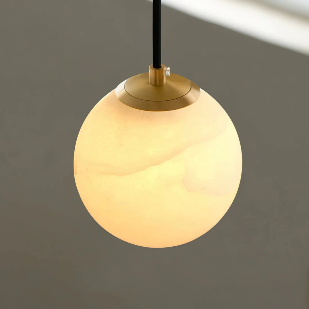 Alvora Orb | hanglamp van albast met warm LED-licht