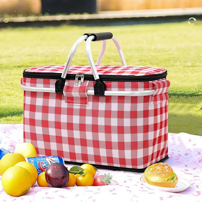 Picknickmand Opvouwbaar | 22L Geïsoleerd | 4 Uur Koel/Warm | Oxford Stofv