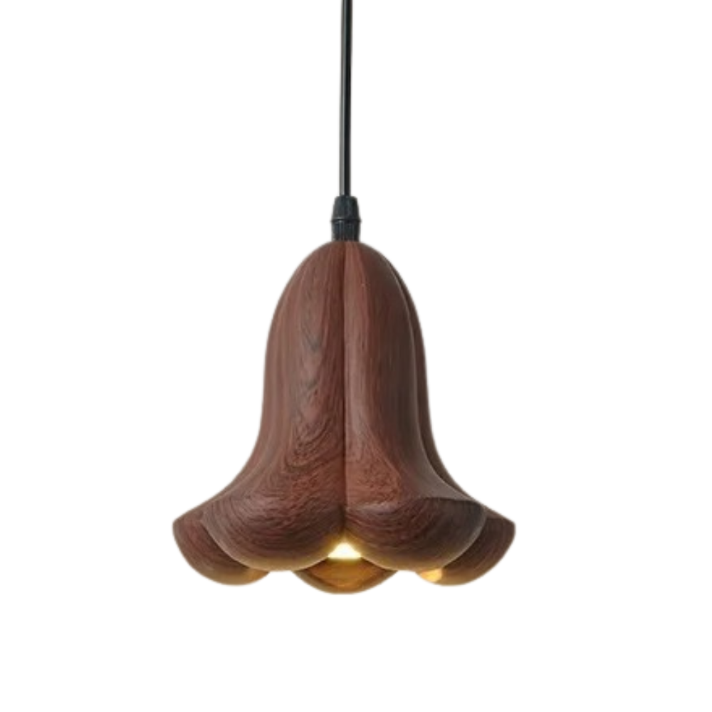 NordLume lamp | moderne hanglamp van walnotenhout in bruin, Scandinavische stijl