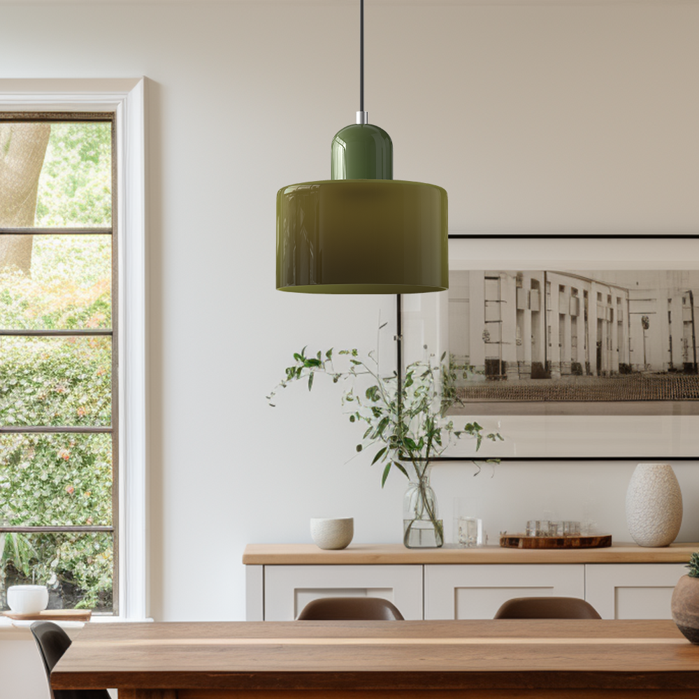 Bauhaus bolvormige glazen hanglamp | tijdloos design | glas & metaal | E27 fitting