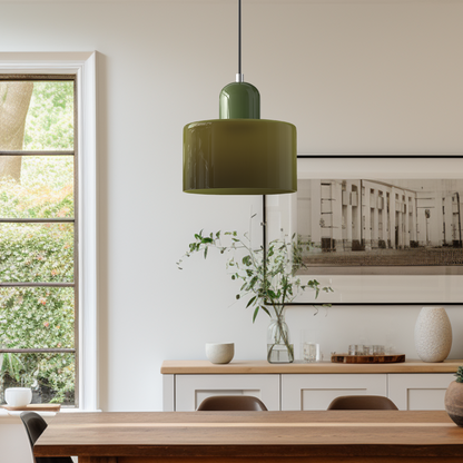 Bauhaus bolvormige glazen hanglamp | tijdloos design | glas & metaal | E27 fitting