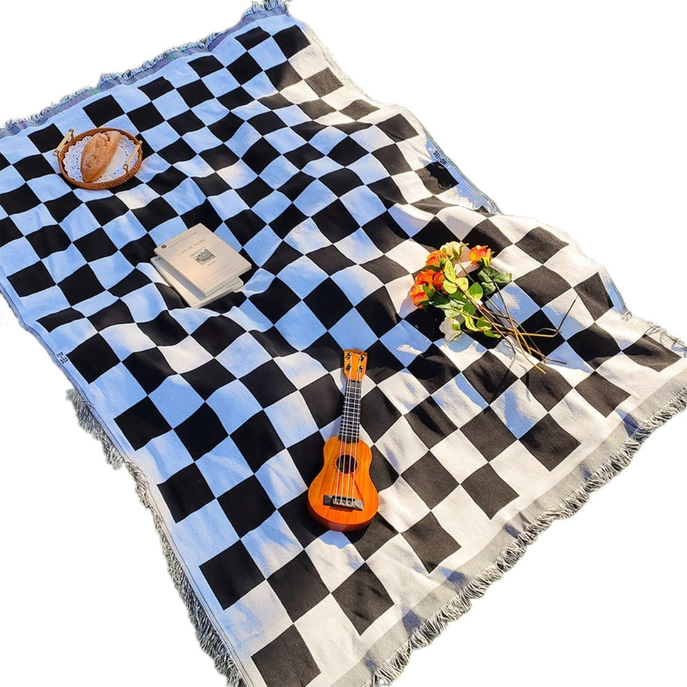Picknickkleed Geruit | 130x180 cm | Met Franjes | Microvezel