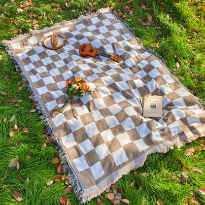 Picknickkleed Geruit | 130x180 cm | Met Franjes | Microvezel