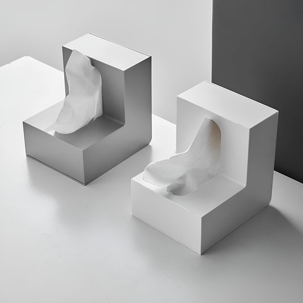 AngleEase – Moderne L-vormige tissuehouder | Vierkante opbergdoos voor zakdoekjes