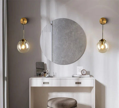 Glas-wandlamp bolvorm – elegante melkglaslamp met modern hangontwerp