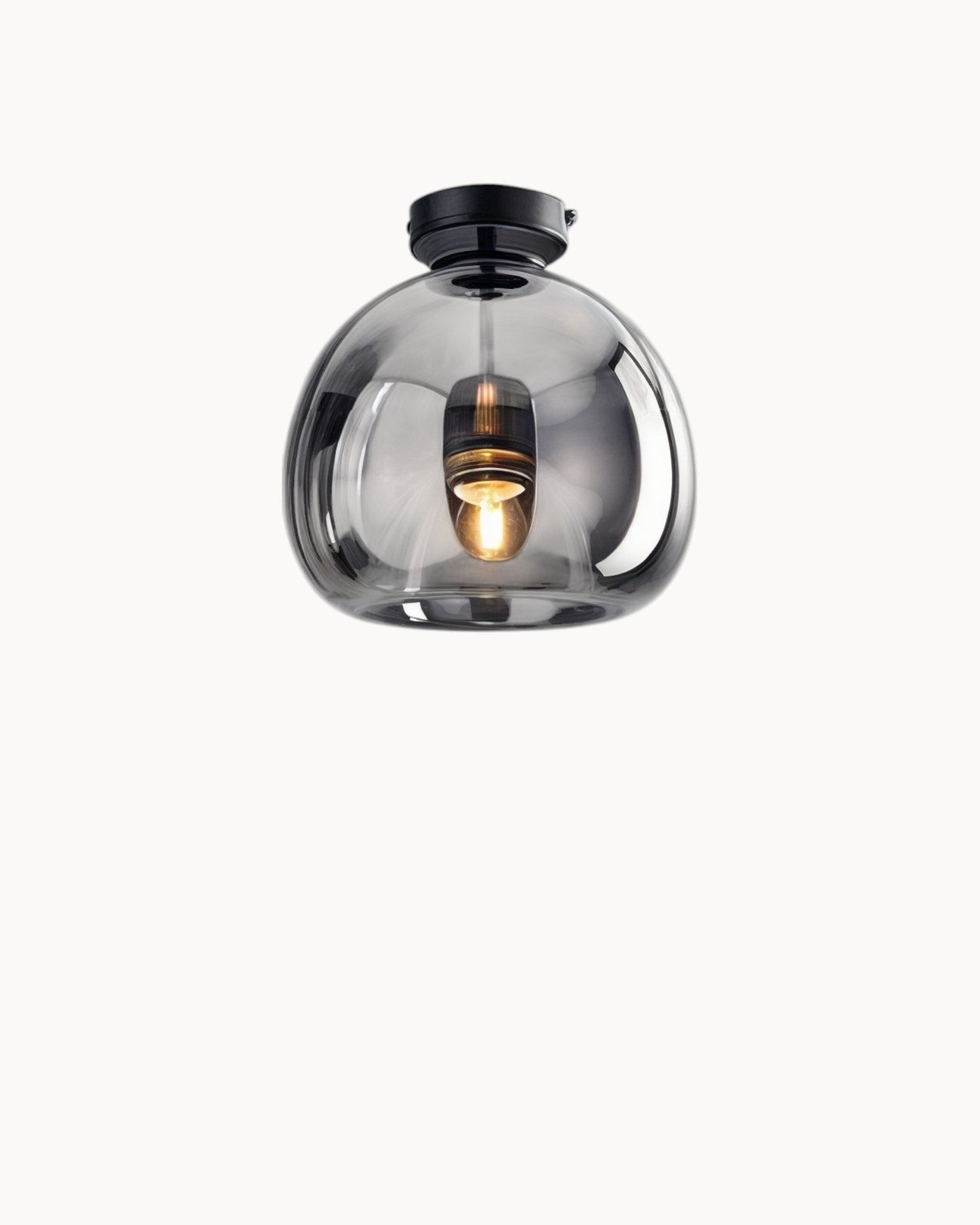 Moderne plafondlamp – glas rookgrijs / cognac | geïntegreerde LED-verlichting