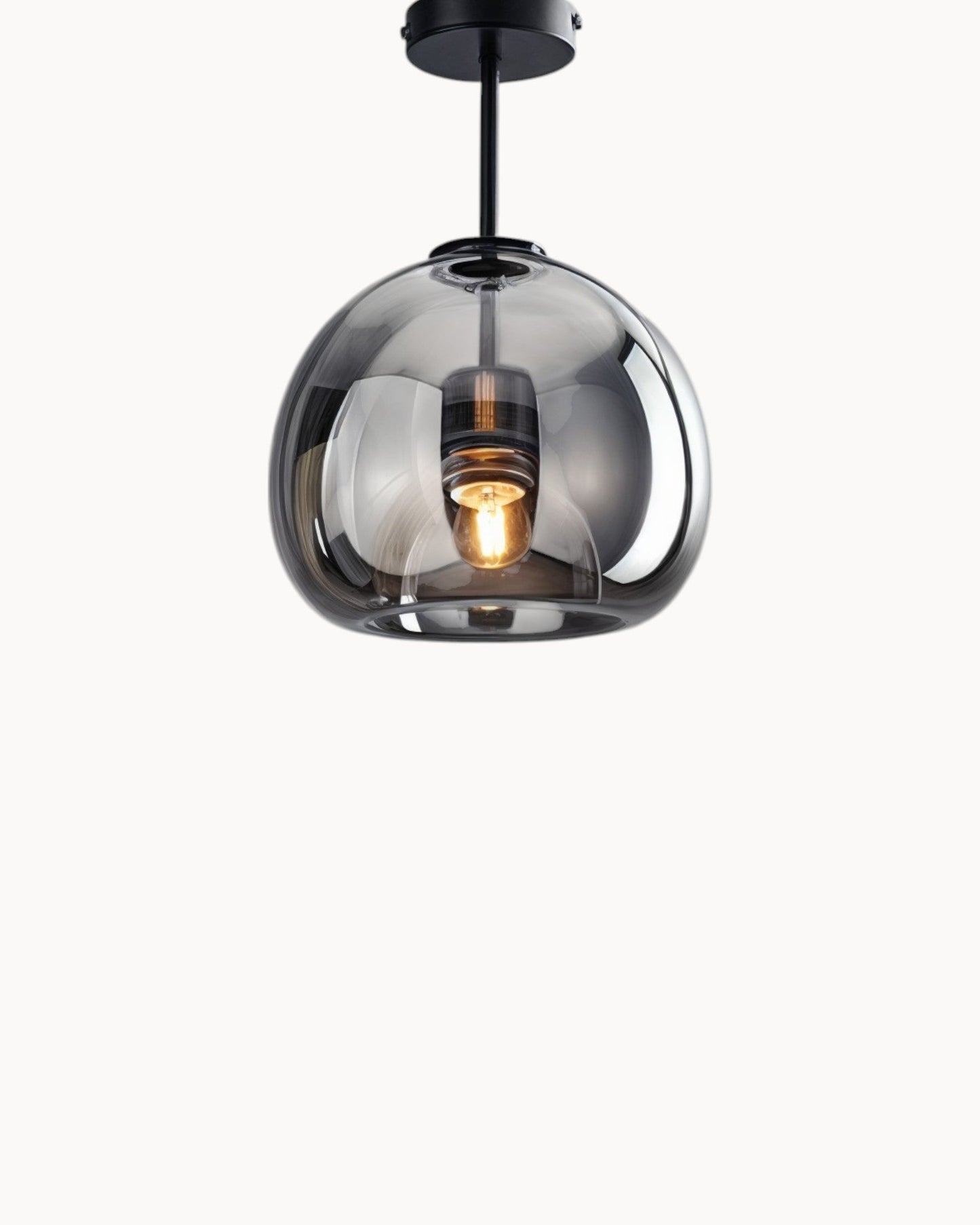 Moderne plafondlamp – glas rookgrijs / cognac | geïntegreerde LED-verlichting