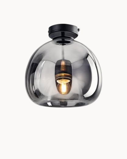 Moderne plafondlamp – glas rookgrijs / cognac | geïntegreerde LED-verlichting
