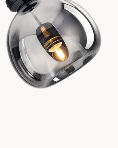 Moderne plafondlamp – glas rookgrijs / cognac | geïntegreerde LED-verlichting