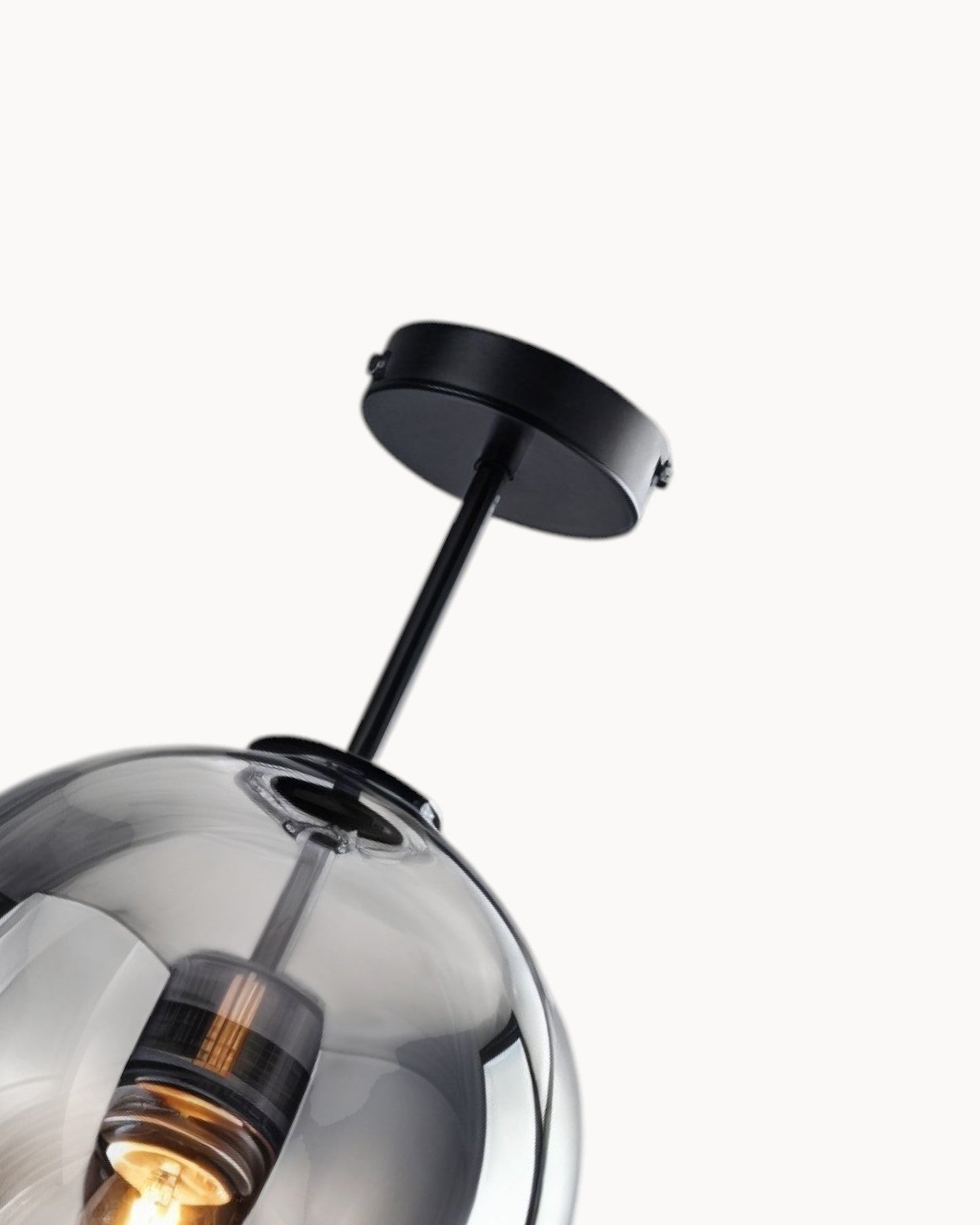 Moderne plafondlamp – glas rookgrijs / cognac | geïntegreerde LED-verlichting