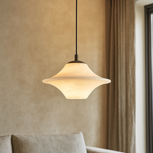 Zenithra | Minimalistische Wabi Sabi hanglamp van natuurmarmer