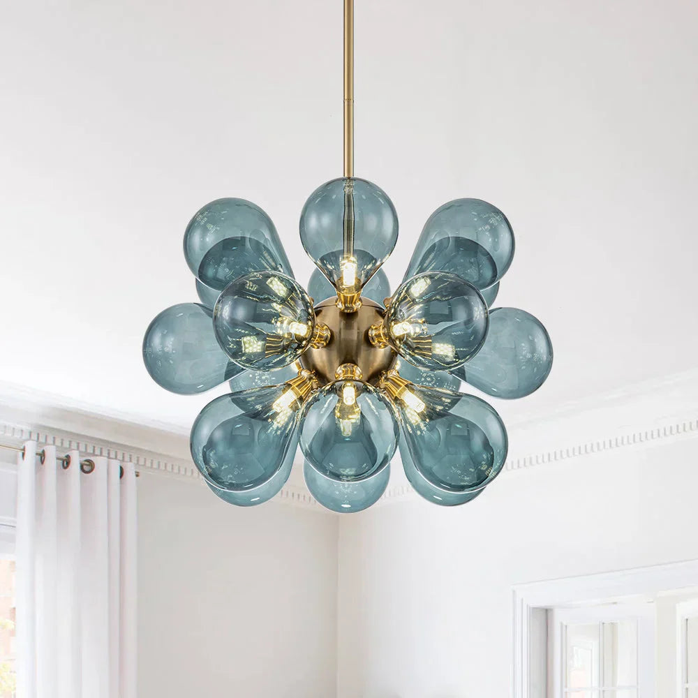Aurevia | Blauwe glazen cluster hanglamp
