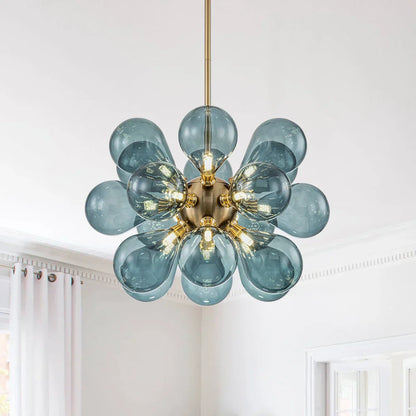 Aurevia | Blauwe glazen cluster hanglamp