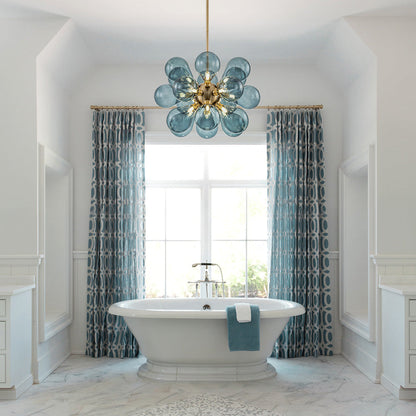 Aurevia | Blauwe glazen cluster hanglamp