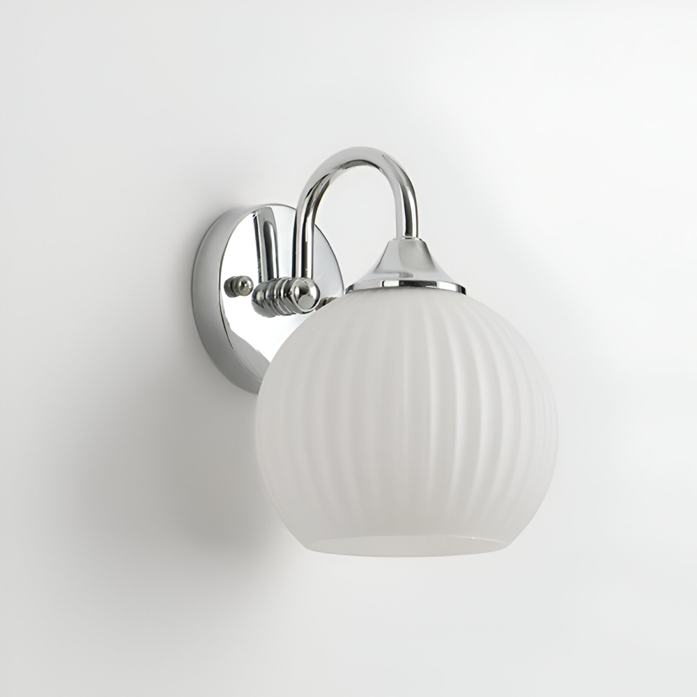 Lunaris – Hedendaagse bolvormige glazen wandlamp met gestreept ontwerp en LED-technologie