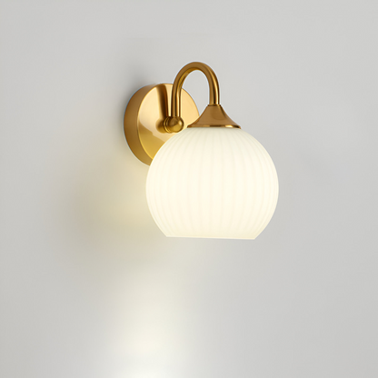 Lunaris – Hedendaagse bolvormige glazen wandlamp met gestreept ontwerp en LED-technologie