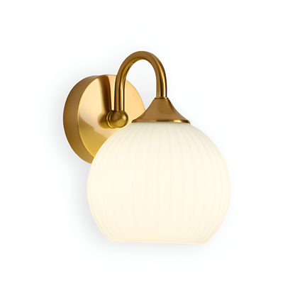 Lunaris – Hedendaagse bolvormige glazen wandlamp met gestreept ontwerp en LED-technologie