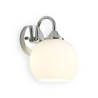 Lunaris – Hedendaagse bolvormige glazen wandlamp met gestreept ontwerp en LED-technologie