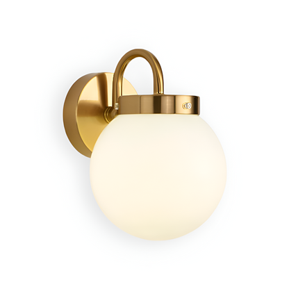 Lunaris – Hedendaagse bolvormige glazen wandlamp met gestreept ontwerp en LED-technologie