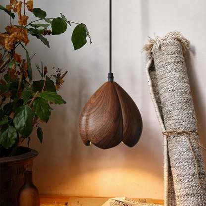 NordLume lamp | moderne hanglamp van walnotenhout in bruin, Scandinavische stijl