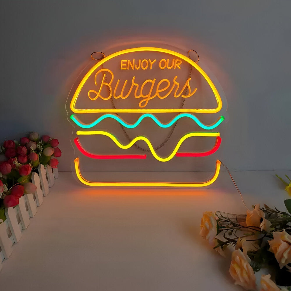 NeonBite – Kleurrijk Fast-Food LED-neonschild voor restaurants & huisbars