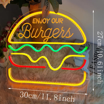 NeonBite – Kleurrijk Fast-Food LED-neonschild voor restaurants & huisbars