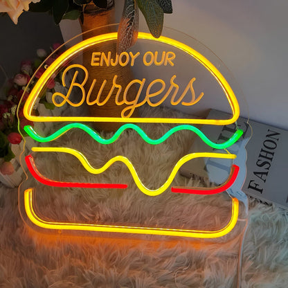 NeonBite – Kleurrijk Fast-Food LED-neonschild voor restaurants & huisbars