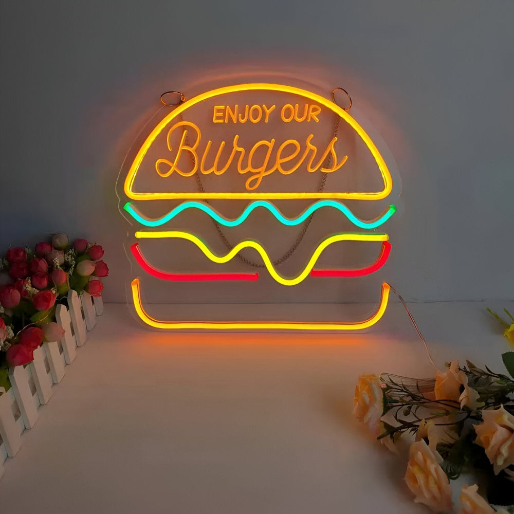 NeonBite – Kleurrijk Fast-Food LED-neonschild voor restaurants & huisbars