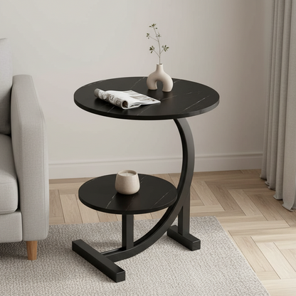 Tivara Mini Bijzettafel | Twee Niveaus & Mobiel Design | Modern & Compact