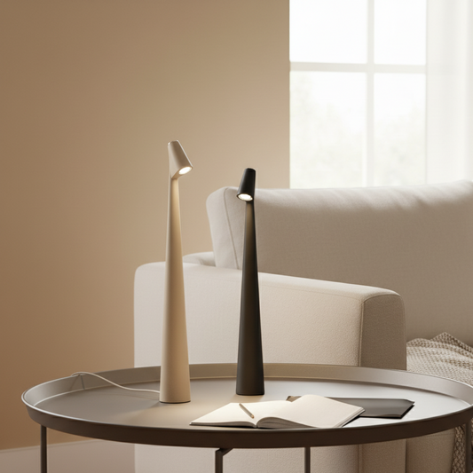 NordicLite | Draadloze LED-tafellamp in Scandinavisch minimalisme | Modern design voor woon- & slaapkamer