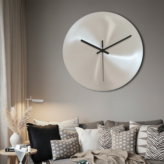 Aeris Steel | Elegante minimalistische roestvrijstalen wandklok | Tijdloze precisie & stijl voor modern interieur